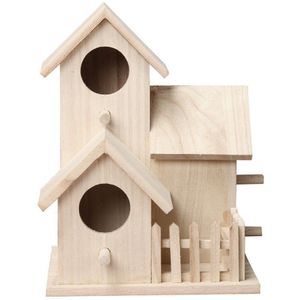 Houten Vogel Huis Nest Creatieve Muur Gemonteerde Houten Outdoor Vogelnest Vogelhuisje Houten Doos Dierbenodigdheden Accessoires