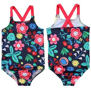 Casual Slim Print Peuter Kids Baby Meisjes Bloemen Cross-Back Badpak Badmode Zwemmen Kostuum Kleding