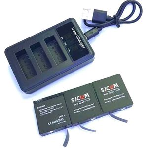 SJCAM 3 way USB 3 Slots Battery Charger LCD Dugl Oplader Voor Sj6 Legend/Sj7 Ster/Sj8 pro Plus Air Actie Camera Accessoires