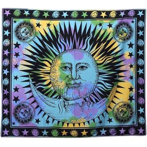 150X165cm Hekserij Tapestry,Celestial Zon Maan Planeet Tapijt Muur Opknoping Gooi Bohemian Gordijn
