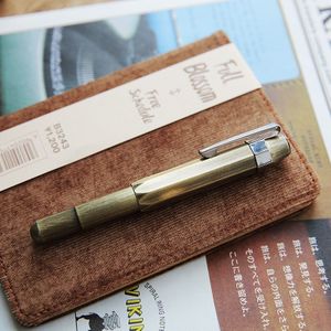 Inkt Pen Messing Tn Vintage Handgemaakte Kleine Kunstwerk Volwassen Kalligrafie Pen Mini Draagbare Vulpen 0.5 Mm