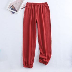 Zomer Dames Pyjamabroek Katoen En Linnen Nachtkleding Leggings Effen Kleur Vrouwen Broek Thuis Katoen Nachtkleding Broek