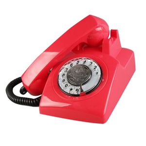 Rode Retro Telefoons Snoer Antieke Roterende Telefoon Vintage Klassieke Telefoon Voor Home Office Decor Novelty Voor Antieke