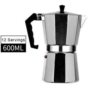 Moka Potten Aluminium Koffie Pot 50/100/150/300/450/600Ml Koffiezetapparaat Espresso percolator Kookplaat Mokka Pot Elektrische Kachel