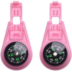 2Pcs Edc Survival Kompas Outdoor Gereedschap Camping Wandelen Pocket Kompas Mini Kompas Met Rits Staart Clip Voor Paracord Armband