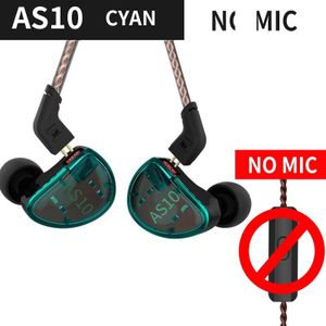 Kz AS10 Balans Amateur 5BA Bedrade Hoofdtelefoon Hifi Bass In Ear Monitor Game Koptelefoon Noise Cancelling Oordopjes Gemeenschappelijke Headset