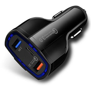 Autolader Universele 2 Usb Snel Opladen 3.0 Met Type-C Usb Snel Opladen Voor Iphone X 8 Puls xs Xr Samsung Xiaomi Autolader