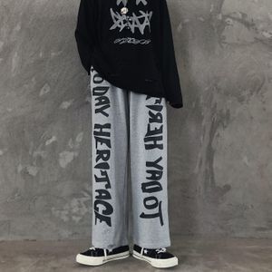 Qweek Japanse Streetwear Hoge Taille Vrouwen Broek Graffiti Brief Print Wijde Pijpen Broek Oversized Losse Broek Japanse Hiphop