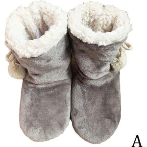 Dames Womens Slippers Volledige Bootie Laarzen Faux Laarzen Zool Fur Floor Foam Soft Geheugen I0N1