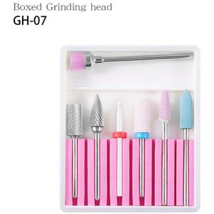 6Pcs Rainbow Tungsten Carbide/Keramische Nail Boren Set In Doos Manicure Machine Accessoires Frees Elektrische Nail dril