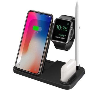 Dcae 4 In 1 Draadloze Opladen Dock Station Voor Iphone 11 Pro Xr Xs X 8 SE2 Apple Horloge Airpods 10W Snelle Qi Charger Stand Houder