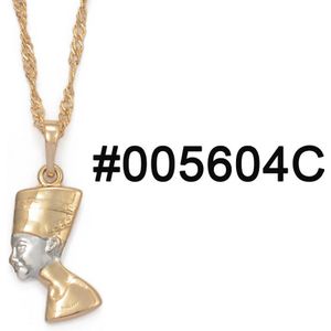 Anniyo Kleine Oude Egyptische Koningin Hanger Kettingen Licht Goud/Zilver Kleur Egypte Nefertiti Hoofd Portret Sieraden #005604