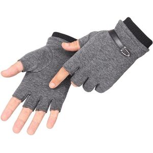 Mannen Winter Handschoenen Fleece Warm Stretch Half Vinger Handschoenen Unisex Vingerloze Wanten Outdoor Fiets Rijden Zwarte Mens Handschoenen