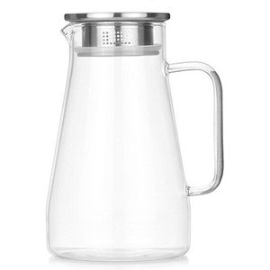 1500Ml Borosilica Glas Theepot Set Waterkoker Hittebestendige Hoge Temperatuur Kleurrijke Handvat Water Cup