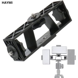 Drie Positie Multi Camera Stand Clip Bracket Houder 3-Positie Mobiele Telefoon Statief 1/4 Connector Mount Video Live-uitzending