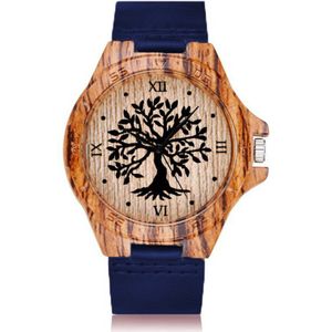 Boom Van Het Leven Imitatie Hout Horloge Mannen Vrouwen Paar Horloge Imiteren Houten Horloges Acryl Case Mannelijke Bruin Pols Klok