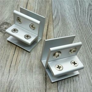 2 Stks/partij Glasklem 10-12 Mm Glas Boord Dubbele Kanten 90 Graden L Stijl Aluminium Glasklemmen Planken ondersteuning Beugel Clips