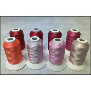 Roze kleuren borduurmachine draad 8 spoelen