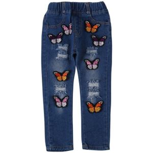 Kinderkleding Meisjes Jeans Voor Meisjes Vlinder Gat Baby Cowboy Broek 3-7T Oude Kinderen Broek