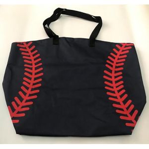 Softbal Tote Tas Voor Kinderen Verschillende Zwarte Baseball Voetbal Stiksels Tassen Vrouwen & Kinderen Katoen Canvas Sporttas