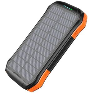 16000Mah Portable Solar Power Bank Snelle Qi Draadloze Oplader Voor Iphone Samsung Powerbank Externe Batterij Led Zaklamp