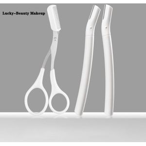 3Pcs Transparante Wenkbrauw Trimmer Pro Veilig Scheren Scheermessen Grote Maat Blade Vrouwen Gezichtsverzorging Hair Removal Tools Make Scheerapparaat mes