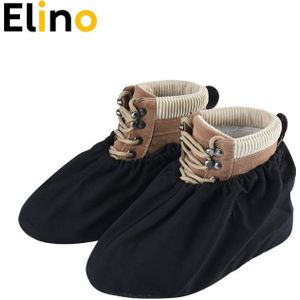 Elino 1 Paar Herbruikbare Huishouden Schoen Covers Voor Mannen Vrouwen Dikke Waterdichte Elastische Indoor Stofdicht Cover Voor Schoenen Zwart