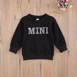 Kleine Jongen Meisje Lange Mouw Trui, Brief Print Ronde Hals Effen Kleur Trui, Winter Warm Top Voor Kinderen