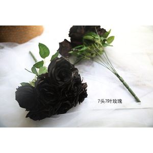 Kunstzijde Bloemen Zwarte Roos Boeket Krans Voor Crafting Decor Vaas Faux Bloemen Party Home Decoratie Accessoires