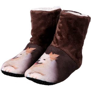 Mntrerm 2022 Vrouwen Leuke 3D Print Slippers Strand Dikke Warme Winter Slippers Zapatos Mujer Thuis Indoor Pluche Platte Met