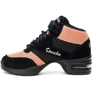 Sansha Hoge-Vamp Ademend Mesh Bovenste Dansschoenen Comfortabele Zachte Zool Dans Sneakers Voor Salsa en Jazz Dance H135M