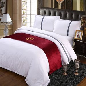 Rayuan Rode Suede S Teken Deken Voor Beddengoed Bed Runner Sjaal Sprei Bed Cover Hotel Home Decor Koningin King 3 Size