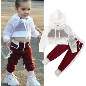 3 Stuks Peuter Baby Meisje Kleding Sets 2-7Y Hooded Crop Tops Joggingbroek Casual Broek Outfit Zomer Trainingspak