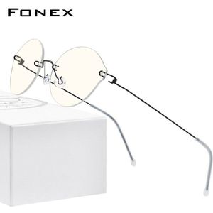 Fonex Anti Blauw Licht Blokkeren Bril Mannen Titanium Legering Vrouwen Randloze Anti-Blauw Stralen Brillen Met Nylon lens AB011