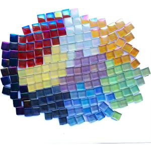200g/205pcs 10X10mm 3/8 inch Vierkante Fancy Kristal Mozaïek, zwart geel serie, DIY Mozaïek Art Leverancier, Huis tuin glas