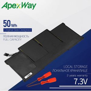 Apexway 50WH 7.3V Laptop Batterij Voor Apple Macbook Air A1369 ,13 ""A1466 , A1405, MC503 MC504 MC966 MD231 MD232