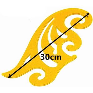 20 cm 25 cm 30 cm lengte franse curve heerser transparante plastic geel variëren vorm heersers voor Tekeningen Kleding patroon template