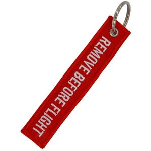 Remove Before Flight Sleutelhanger Auto Ring Oem Rode Borduurwerk Sleutelhangers Tag Label Sleutelhanger Chain Sieraden Trinket Voor Luchtvaart