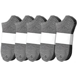 5 Stks/set Mannen Ondiepe Onzichtbare Sokken Lente Herfst Korte Sokken Puur Katoen Ademende Sokken Voor Mannen Lage Sokken