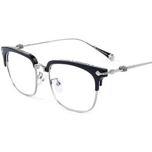 Retro Brillen Mannen Vrouwen Half-Rand Optische Frames Clear Transparante Bril Mode Decoratie Lezen Glas Frame 873MF