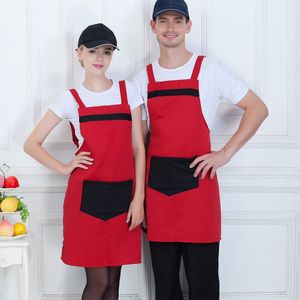Unisex Spliced Kleur Gladiatorschoen met Grote Pocket Restaurant Pot Koffie Winkel Bakkerij Voedsel Service Ober Chef Keuken Werk Schorten
