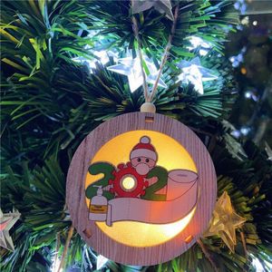 Lichtgevende Kerst Ornamenten Houten Led Licht Quarantaine Survivor Familielid Opknoping Hanger Kerstboom Decoratie