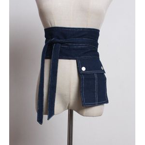 Getspring Vrouwen Denim Buikband Elastische Denim Corset Brede Taille Riem Blauw Denim Taille Band Jean Elastische Tailleband Riem Corset