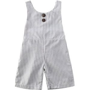 Kids Baby Girls Summer Bib pants Stripe Print Sleeveless Infant Overalls Jumpsuit Toddler Clothes Sunsuit 1-6Y
