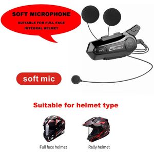 Motor Helm Intercom Bt V5.0 Motorfiets Draadloze Headset Interphone Speaker Draadloze Handsfree Motorfiets Oortelefoon Voor 2 Rider