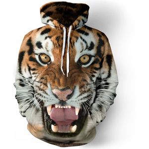 Unisex Cool 3D Tiger Print winter hoodie pullover animal pattern Sport hoodies