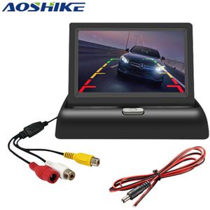 AOSHIKE Auto Monitor Opvouwbare 4.3 Schermen Voor Auto Met Voertuig Camera Parking 12V Auto Monitor TFT LCD Display Universele 640*480