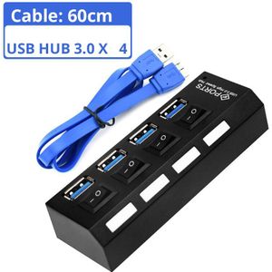 Hoge Snelheid Micro Mini 4 Ports USB 2.0 HUB splitter Adapter Voor Laptop PC Notebook Ontvanger Computer Randapparatuur Accessoires