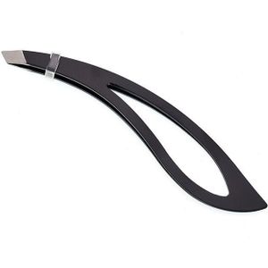 Uitstekende Wenkbrauw Pincet Zwart Schuine Rvs Tweezer Trimmer Wimper Clip Ontharing Make-Up Tool