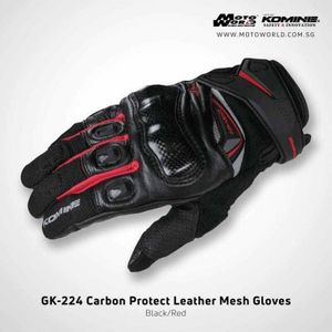 Zwart Wit Komine GK-224 Carbon Beschermen Lederen Mesh Handschoenen Motorbike Downhill Fiets Gk 224 Handschoen